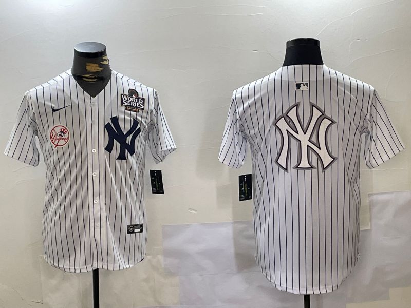 Men New York Yankees Blank White stripe Game 2024 Nike MLB Jersey style 10277->new york yankees->MLB Jersey
